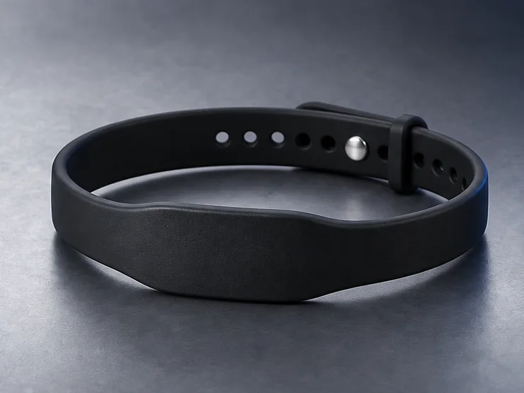 Adjustable matte-black silicone Vincivo NFC bracelet